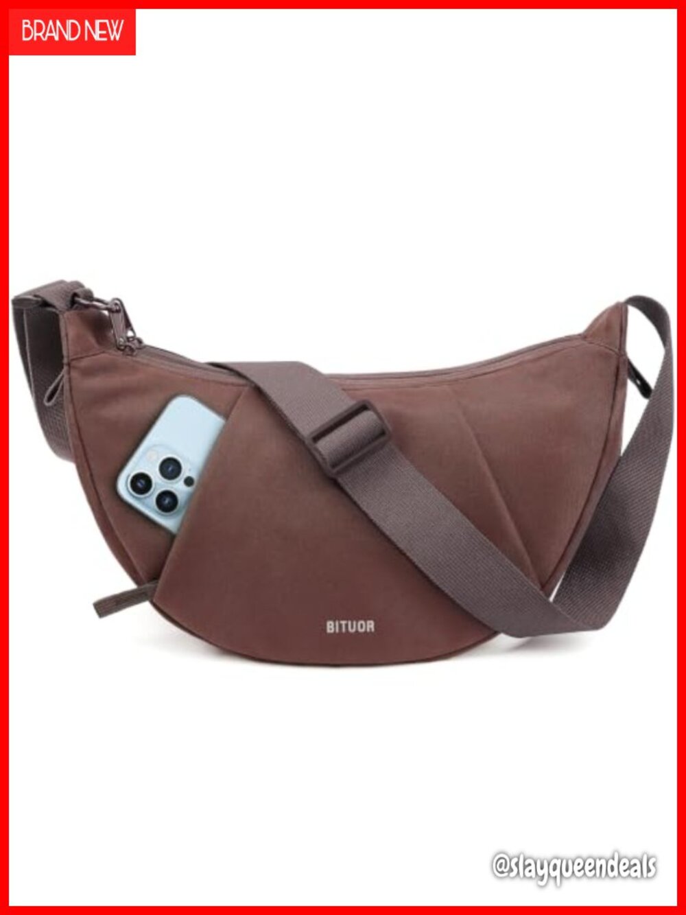 Anti-Theft Crossbody Bag Water-Resistant Crescent Hobo Shoulder Purse